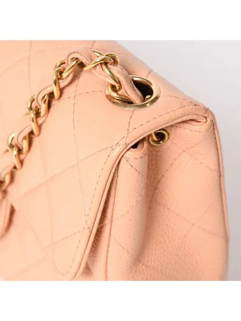Chanel Mini Quilted 17 S Flap S Chain Shoulder Bag CC Logo Caviar Leather